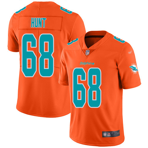 Nike Miami Dolphins #68 Robert Hunt Orange Youth Stitched NFL Limited Inverted Legend Jersey